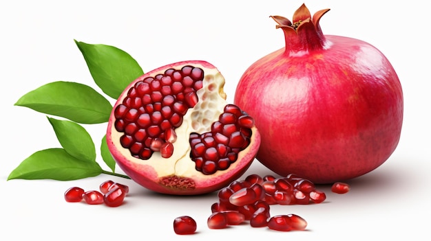 Fresh pomegranate isolated on white background