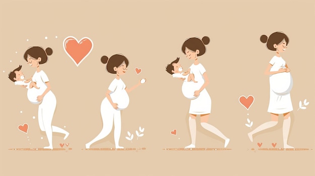 Photo from conception to childbirth the stages of a woman becoming a mother pregnancy and breastfeeding during the first trimester happiness as a mother and for her children