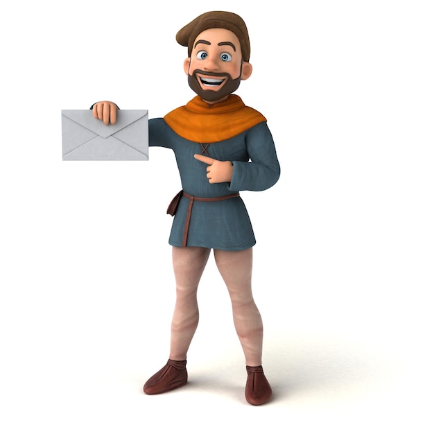 Fun 3D cartoon medieval man