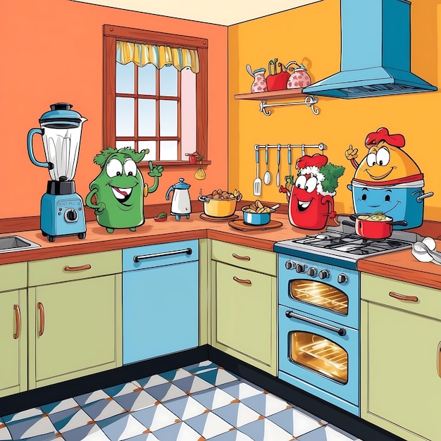 Photo fun cooking cartoon characters