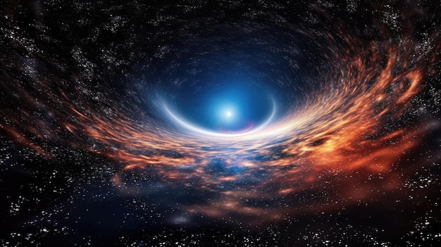 Galactic Black Hole Illuminated by Bright Stars Generative AI