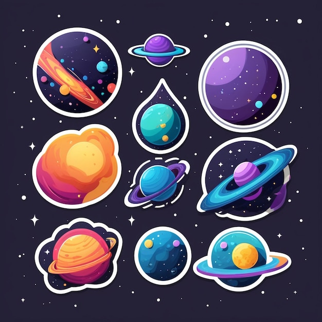 Photo galaxy illustrated sticker