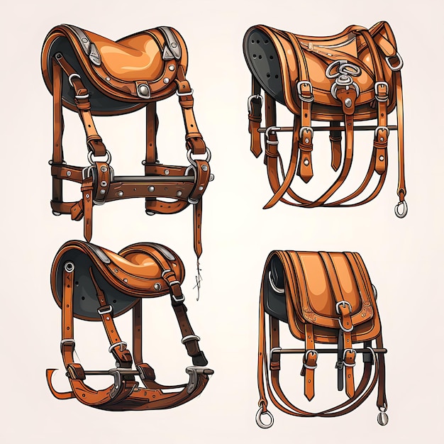 Photo game item bridle rack item equestrian design horse saddle riding gear illustration collection idea