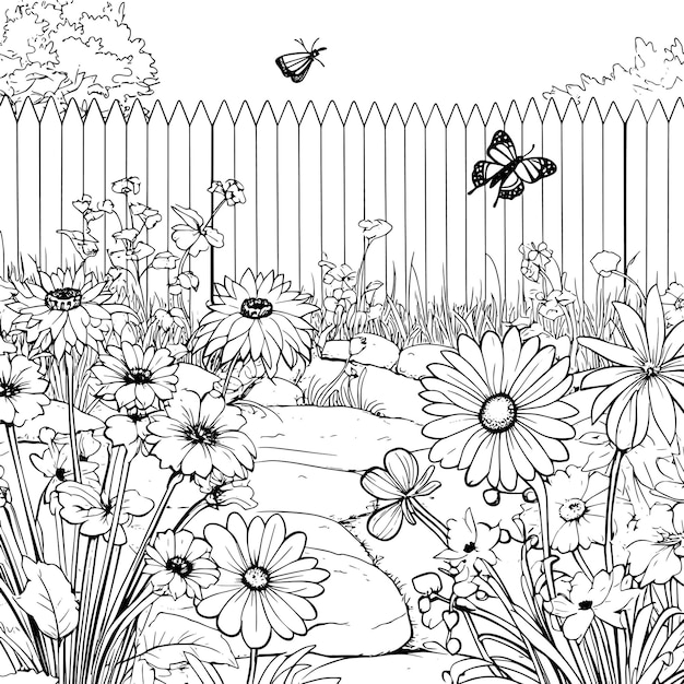 Photo garden coloring design