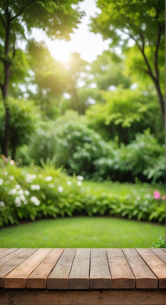 Photo a garden with a path that has a green lawn and flowers in the background