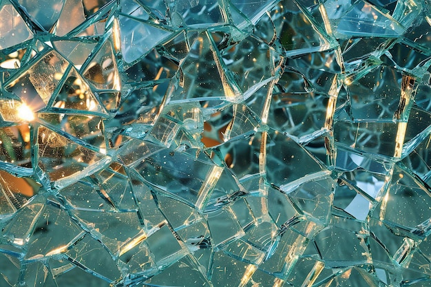 Photo generative ai on theme of beautiful texture broken glass for design natural abstract background