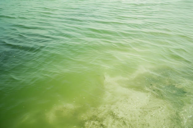 Photo gentle green waves on a serene body of water creating a peaceful and calming natural scene that suggests tranquility