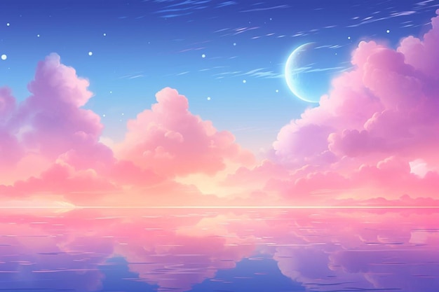 Gentle Sky Pink Light Background