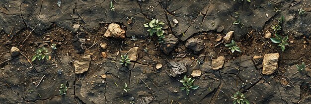 Foto gestileerde bodemtextuur vuil en gras hoog detail