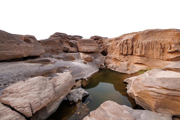 Geweldig mooi landschapszicht rotssteen grand canyon sam phan bok en mekong rivier