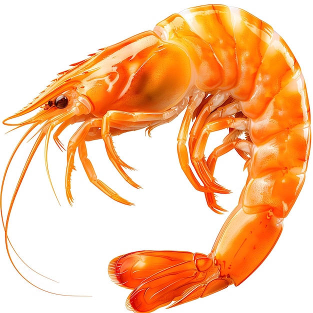 Photo giant orange shrimp illustration