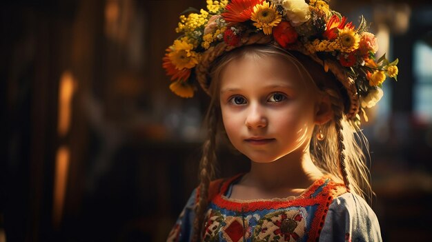 A girl in a flower crown