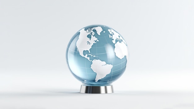 a glass globe with a world map on it