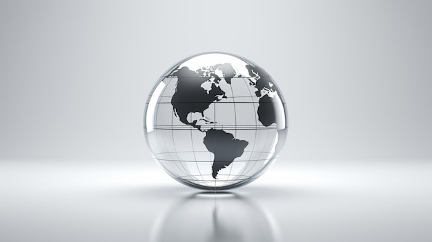 a glass globe with a world map on it