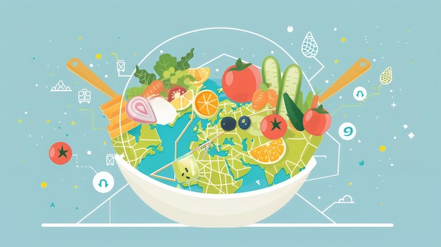 Photo global salad bowl concept