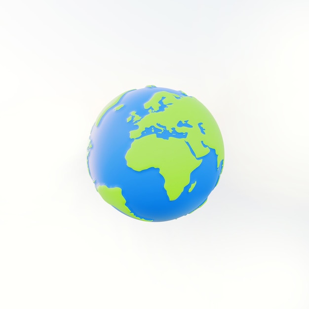 Photo the globe with the world on isolated white