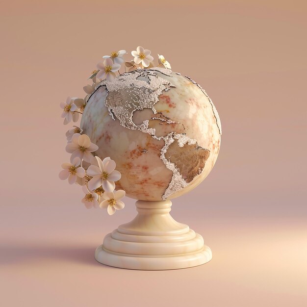 Photo a globe with the world map on it