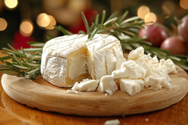 Photo goat cheese and goat butter in small plate