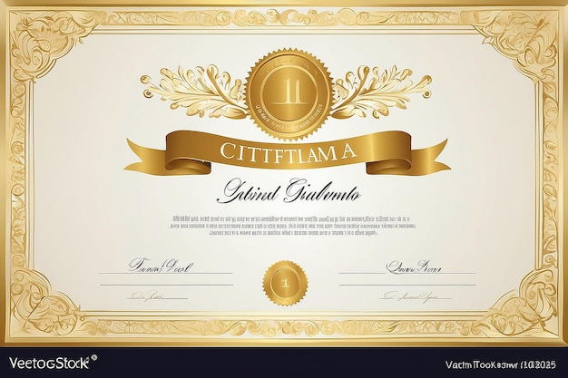 Foto modello di certificato di diploma d'oro utilizzato per la stampa di certificati di diploma di laurea