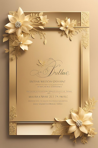 Photo a gold invitation for a wedding reception