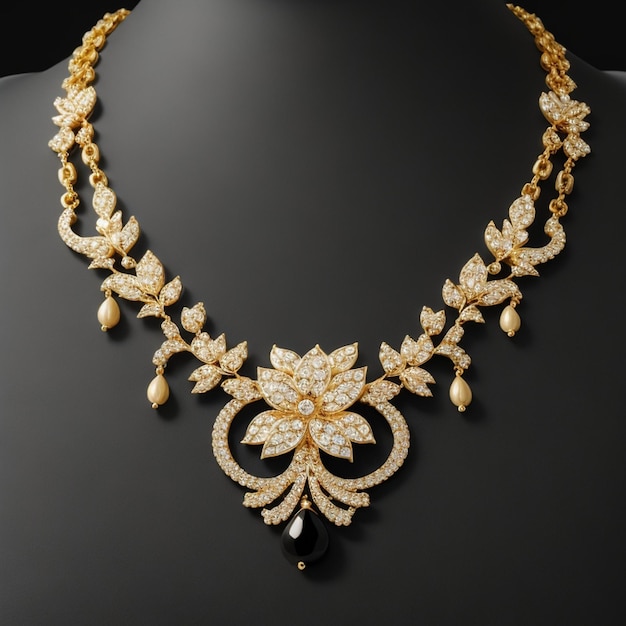 A gold necklace