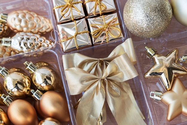 golden decoration set for christmas