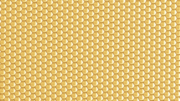 Photo golden geometric background with hexagons. 3d rendering.