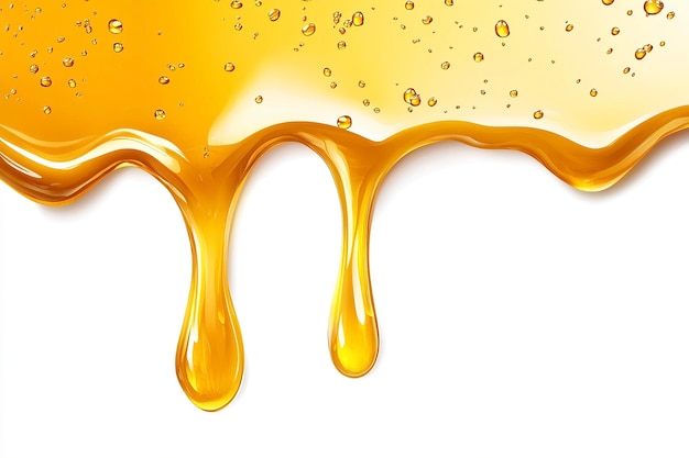 Photo golden honey dripping down perfect for food and nature designs