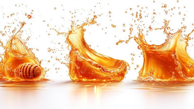 Photo golden honey splash generative ai