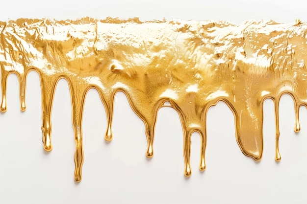 Golden paint dripping art