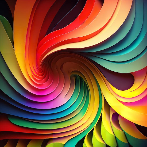 Gorgeous Abstract Colorful Curved Multicolor Waves Background