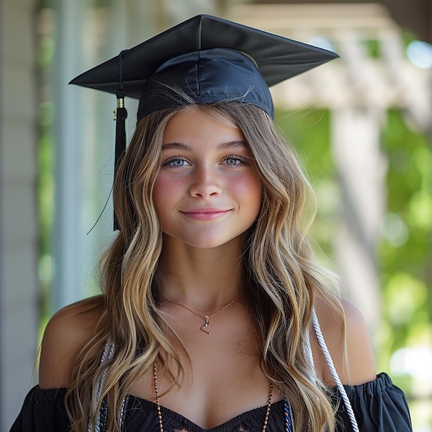 Graduation girl with degree cap