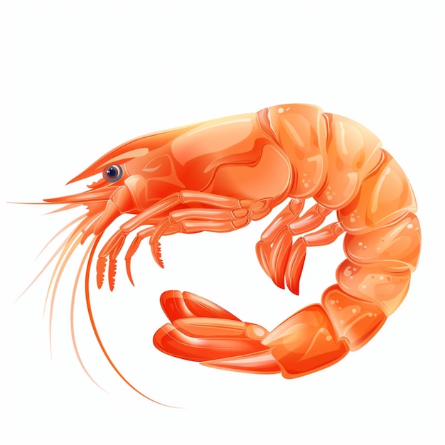 Photo a graphic design featuring shrimp on a white background