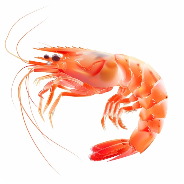 Photo a graphic design featuring shrimp on a white background