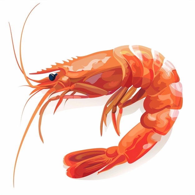 Photo a graphic design featuring shrimp on a white background