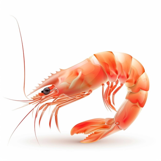 Photo a graphic design featuring shrimp on a white background