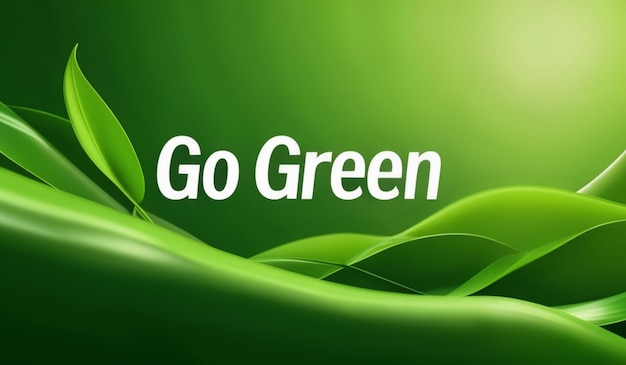 Photo green background white words go green leafy foliage