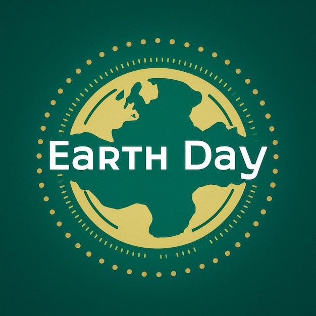 Photo a green background with a logo for earth day