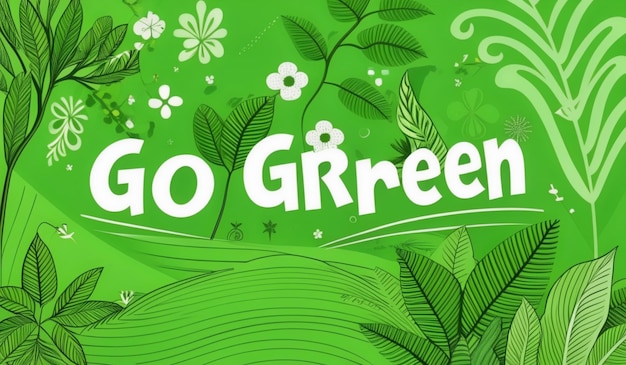 Photo a green background with the words go green on it
