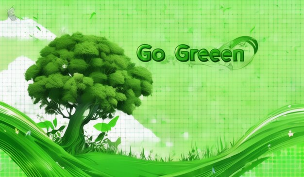 Photo a green background with the words go green on it