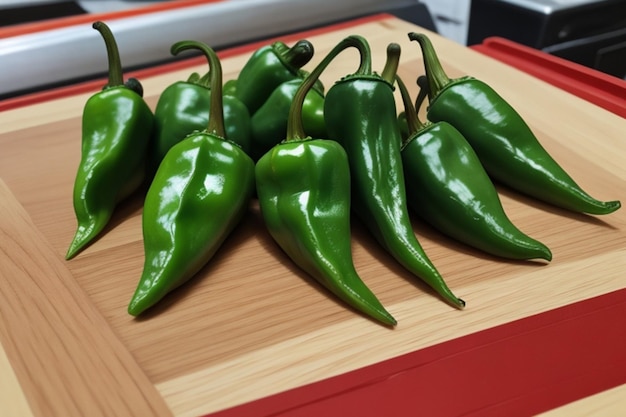 Photo green chilies pepper many angles view