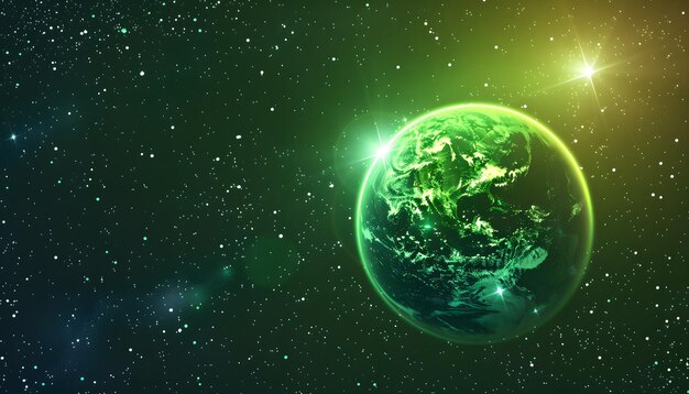 Photo a green earth with a green globe on its back