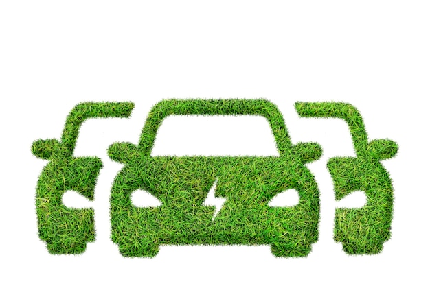 A green grass with a logo for electric cars