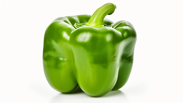 Green sweet pepper bell isolated on white background