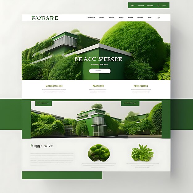 Foto un sito web verde e bianco per la progettazione di una casa