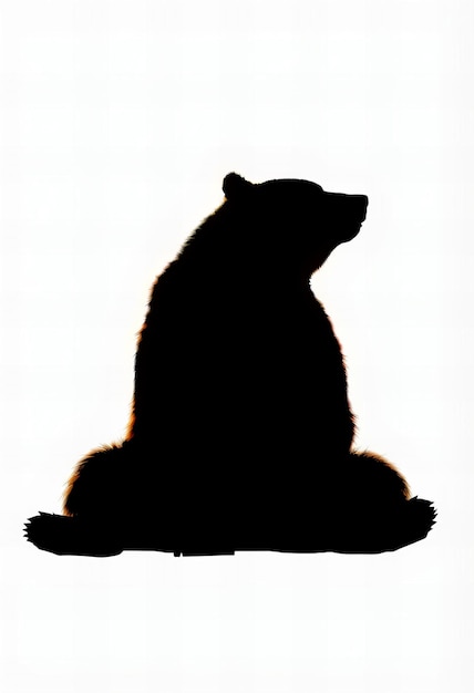 Grizzly bear sitting on white background full body