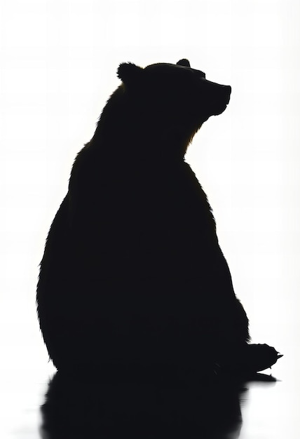 Photo grizzly bear sitting on white background full body