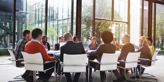 Group of diverse people having a business meeting