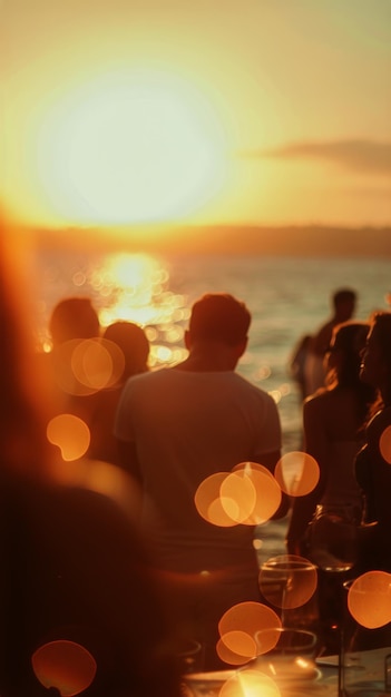 Group of People Standing on Top of a Beach Next to the Ocean