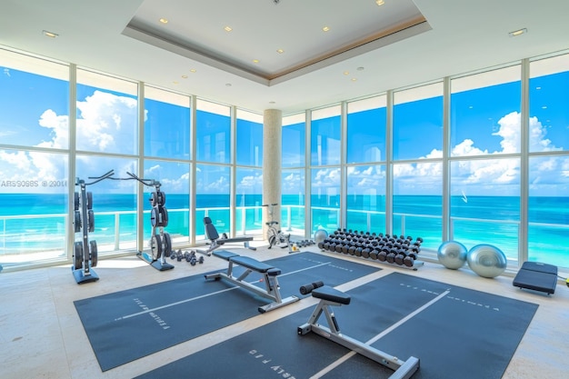 Gym Overlooking the Ocean